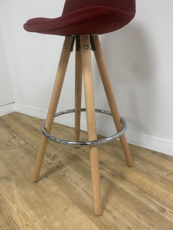 High Bar stool | High chair | Maroon velvet seat - Image 2