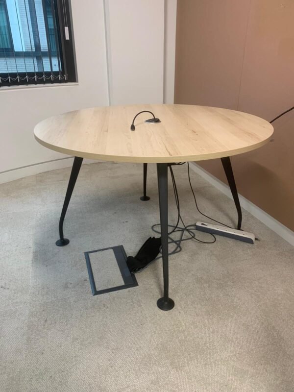 Round Meeting Table | Light Wood Top - Image 2