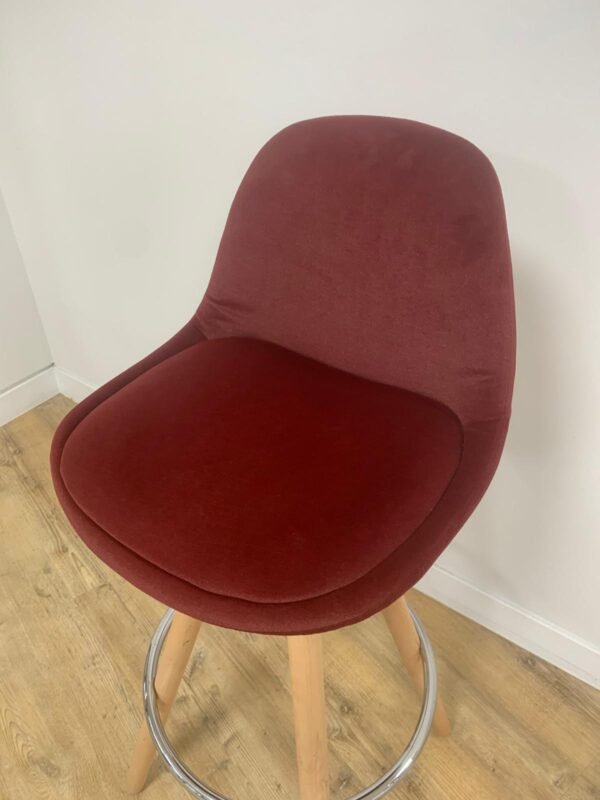 High Bar stool | High chair | Maroon velvet seat - Image 3