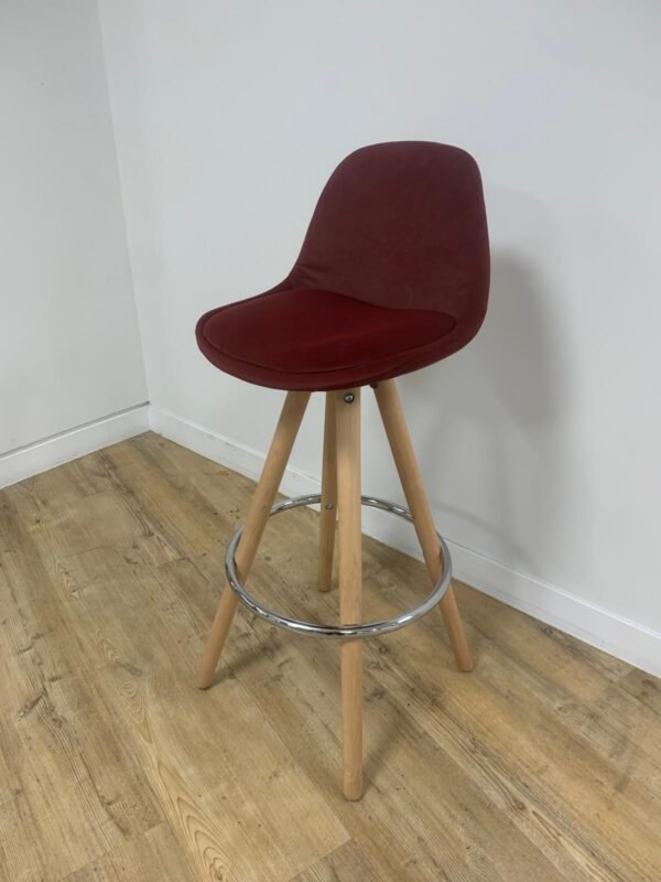 High Bar stool | High chair | Maroon velvet seat - Image 4