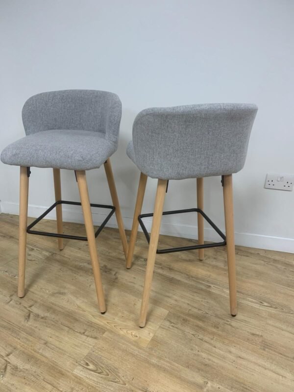 Premium High Bar Stool Chair | Grey fabric seat - Image 4