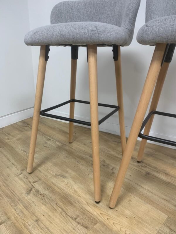 Premium High Bar Stool Chair | Grey fabric seat - Image 5