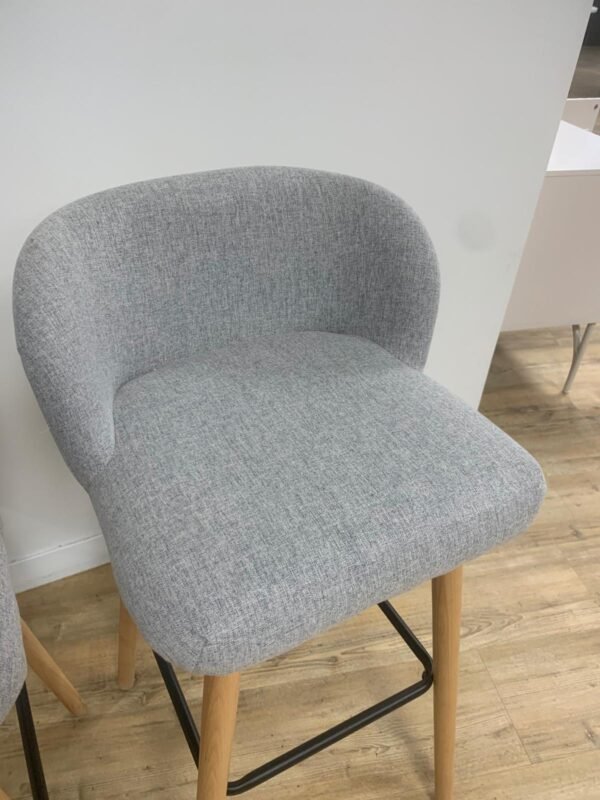 Premium High Bar Stool Chair | Grey fabric seat - Image 6