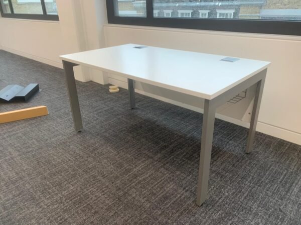 Good Quality Office Tables/Desks – Grey Metal Frame with White Top - Image 6