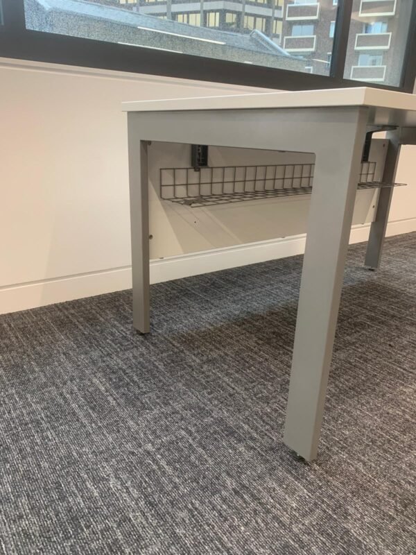 Good Quality Office Tables/Desks – Grey Metal Frame with White Top - Image 4