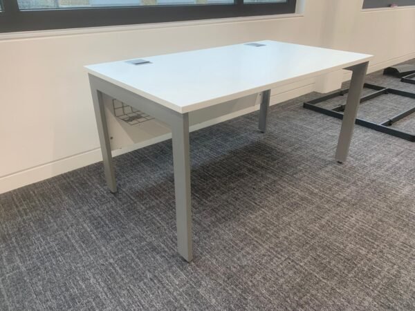 Good Quality Office Tables/Desks – Grey Metal Frame with White Top - Image 2