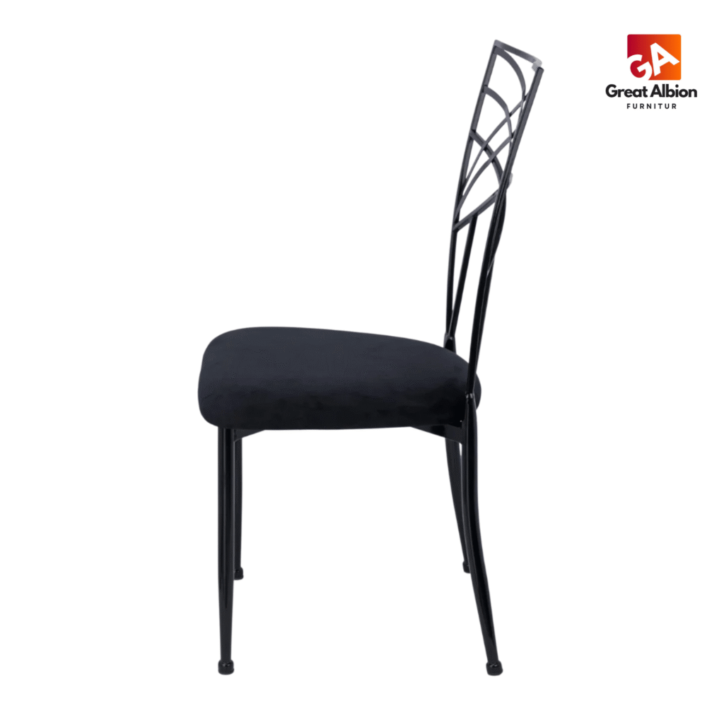 Chameleon Steel Event Stacking Chair Black 5