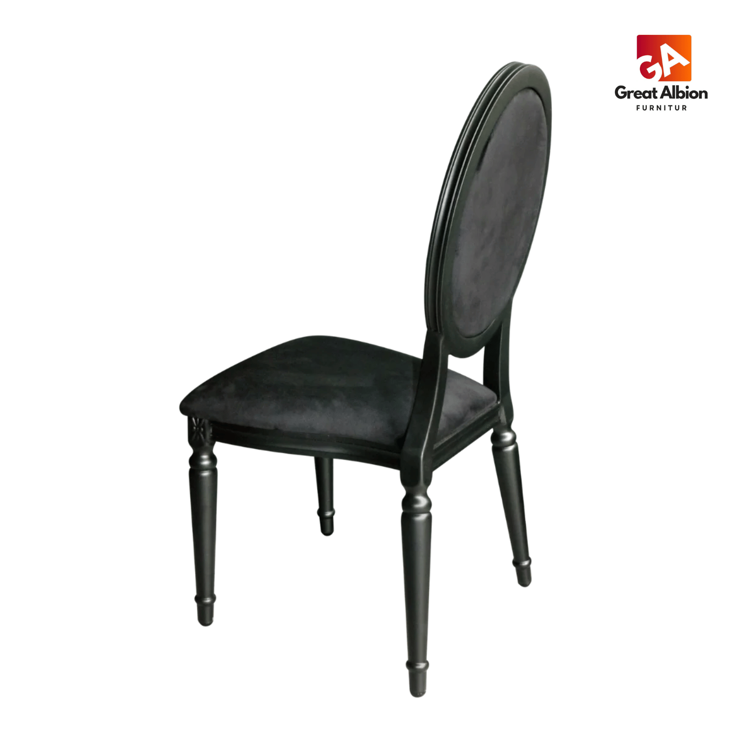 Louis Alure Aluminium Oval Stacking Chair Black 3