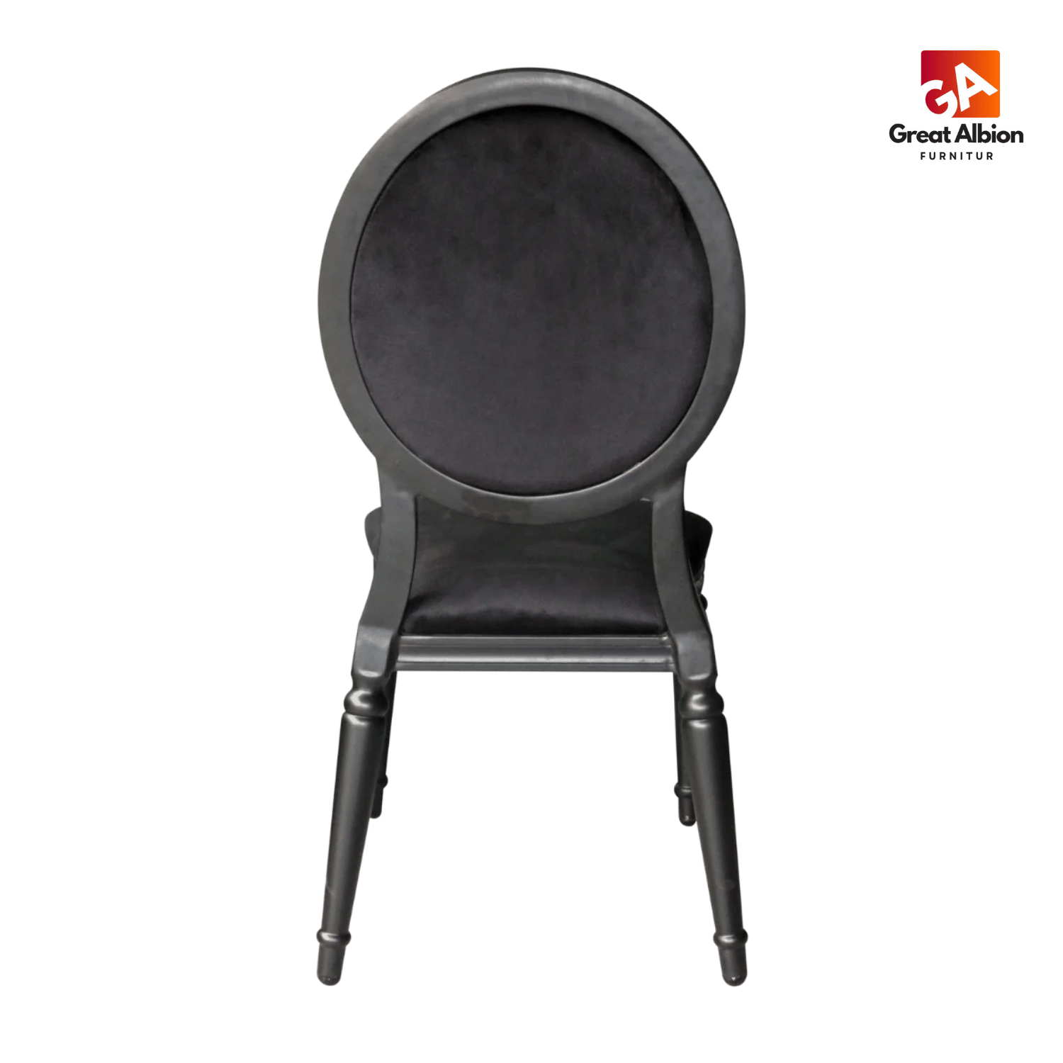 Louis Alure Aluminium Oval Stacking Chair Black 4
