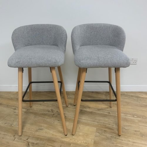 Premium High Bar Stool Chair | Grey fabric seat